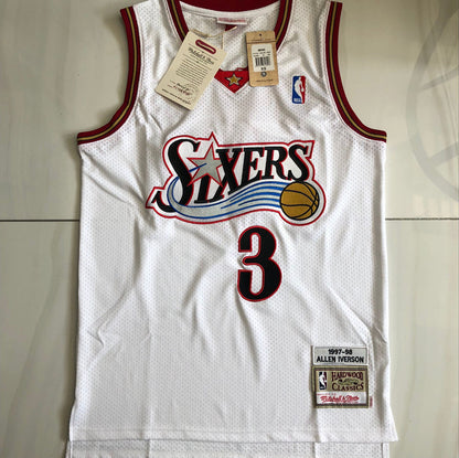Allen Iverson Philadelphia 76ers 3 White MN