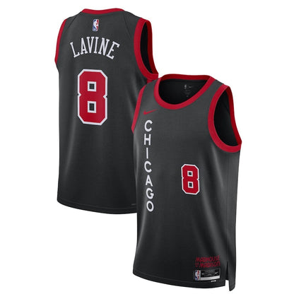 Chicago Bulls Zach LaVine Black 2023-2024 seasonJersey - City Edition