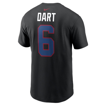 Men's New York Giants Jaxson Dart Nike Black Name & Number T-Shirt
