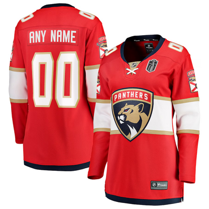 Women's Florida Panthers Fanatics Red 2025 Stanley Cup Final Home Breakaway Custom Jersey