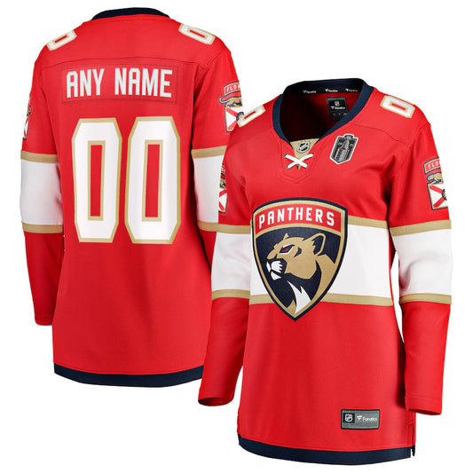 Women's Florida Panthers Fanatics Red 2025 Stanley Cup Final Home Breakaway Custom Jersey