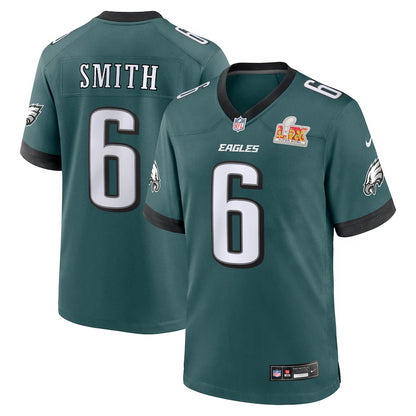 Men's Philadelphia Eagles DeVonta Smith Nike Midnight Green Super Bowl LIX Game Player Jersey