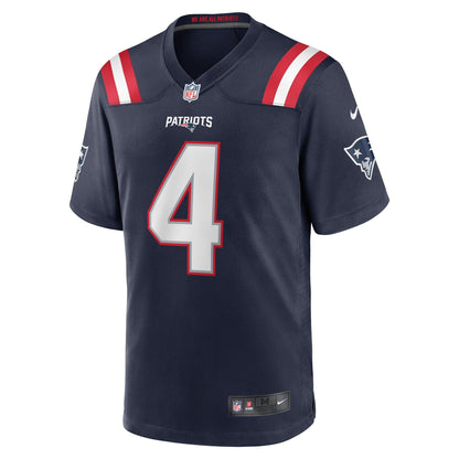 Bailey Zappe New England Patriots Nike Game   Jersey - Navy