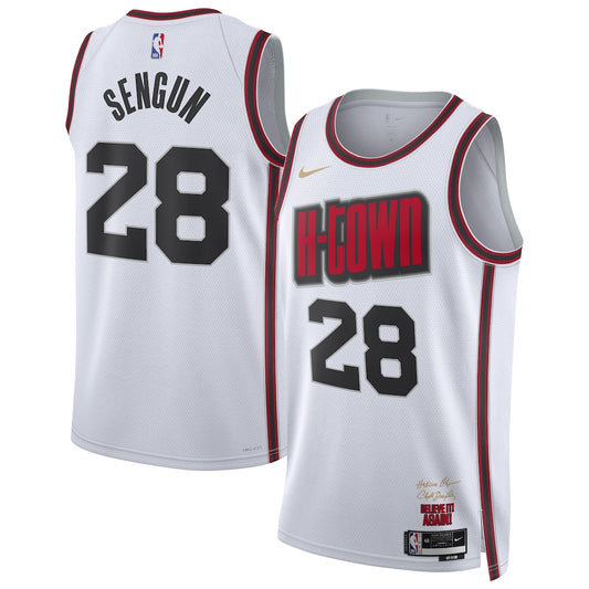 Unisex Houston Rockets Alperen Sengun White 2024/25 Swingman  Jersey - City Edition