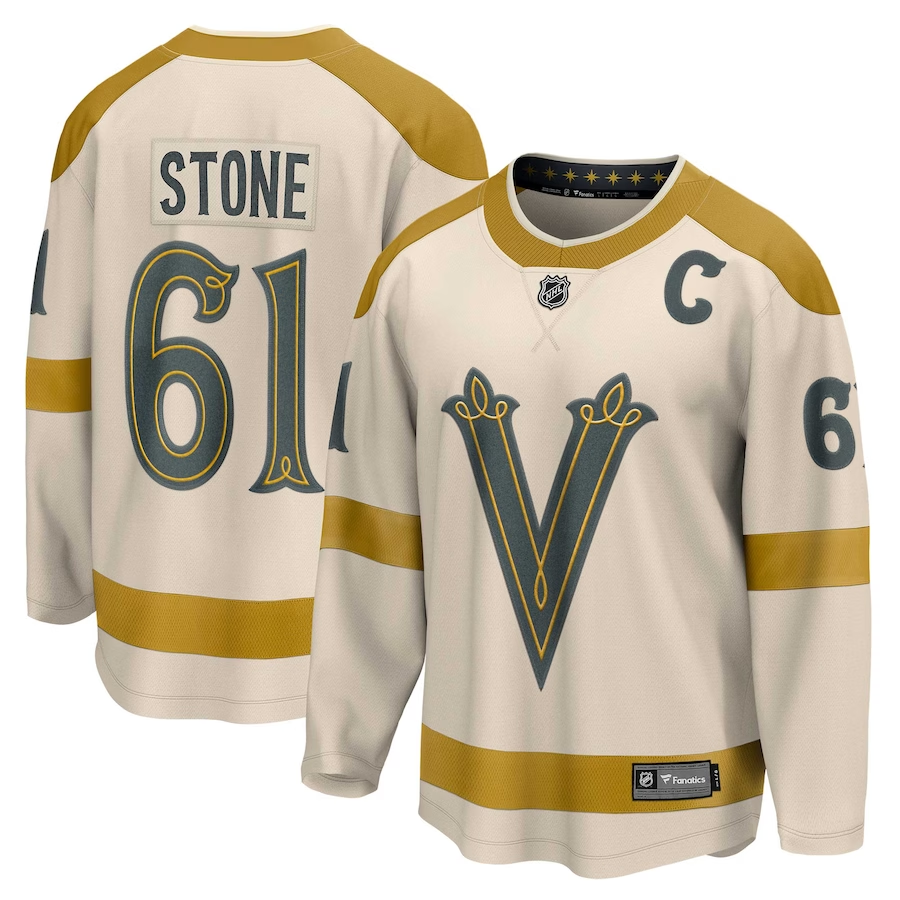 Men's Vegas Golden Knights Mark Stone #61 Cream 2024  Winter Classic Breakaway Player Jersey
