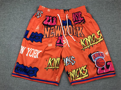 Pocket pants, Knicks graffiti orange