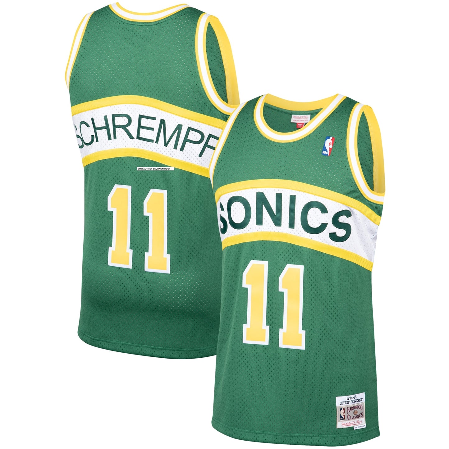 Detlef Schrempf #11 Seattle SuperSonics 1994/95 Throwback - Embroidered Jersey