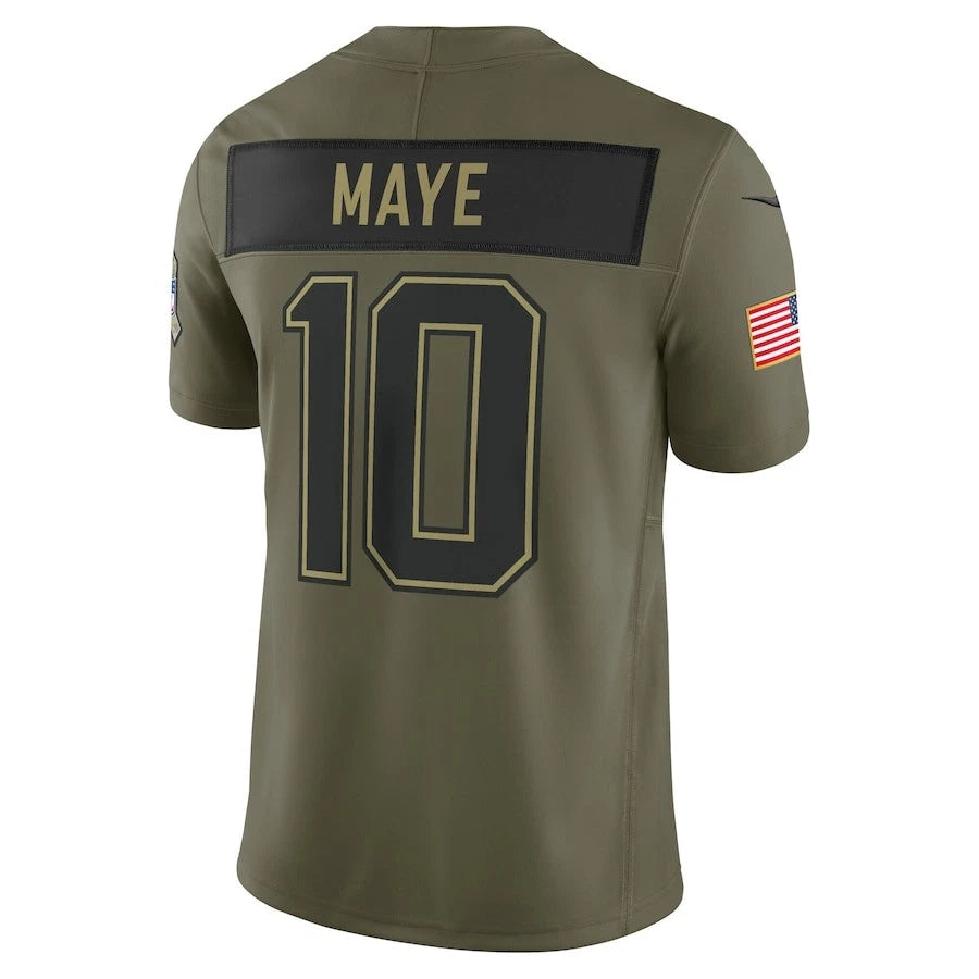 New England Patriots Drake Maye Nike 2025 Salute To Service NFL Limited Jersey