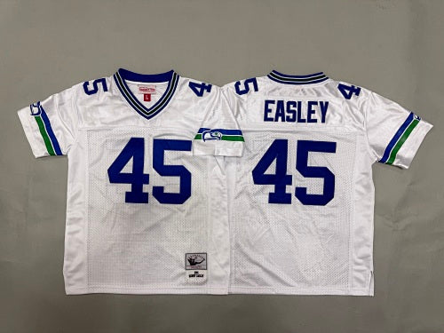 Youth Kenny Easley#45 Seattle Seahawks White Vintage Throwback Jersey